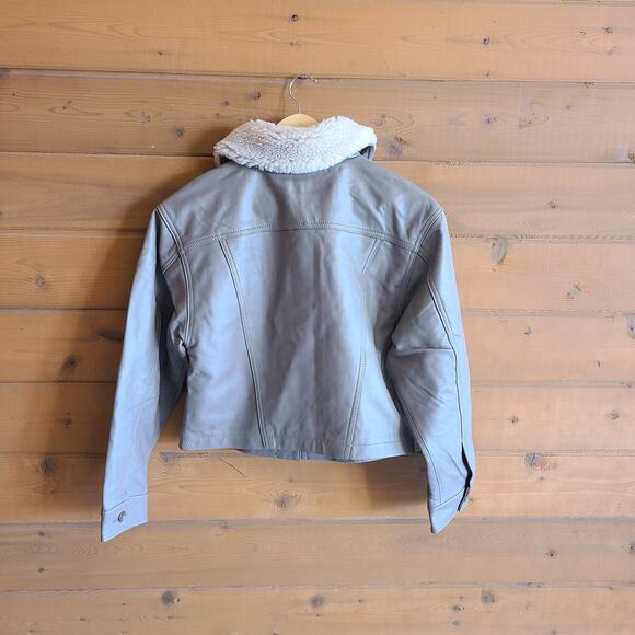 Anthropologie Heartloom Pia Jacket Fawn NWT XS Lambskin Leather Sherpa Coat - Picture 3 of 7